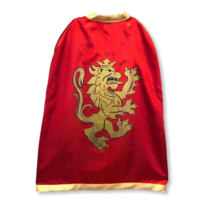 Liontouch - Noble Knight Cape for Boys, Red | Age 3-8 Years - One Size Fits All | Medieval Pretend Play Toy Cloak for Kids | Dress Up, Fancy Dresses, Cosplay & Royal Knight Costume Accessory - Image 1